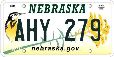 NE license plate AHY279