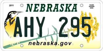 NE license plate AHY295