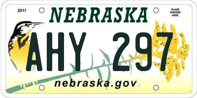 NE license plate AHY297