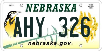 NE license plate AHY326