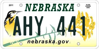NE license plate AHY441