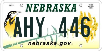 NE license plate AHY446
