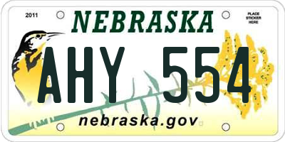 NE license plate AHY554
