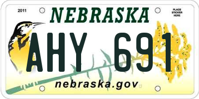 NE license plate AHY691