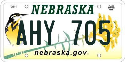 NE license plate AHY705