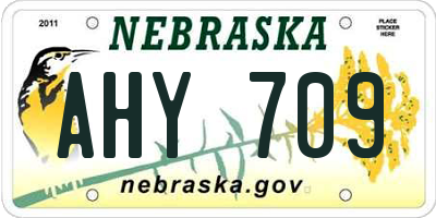 NE license plate AHY709