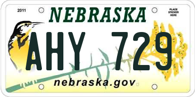 NE license plate AHY729