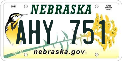 NE license plate AHY751