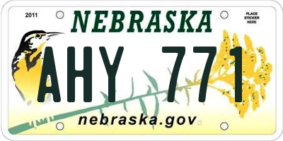 NE license plate AHY771