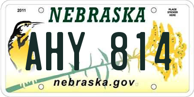 NE license plate AHY814