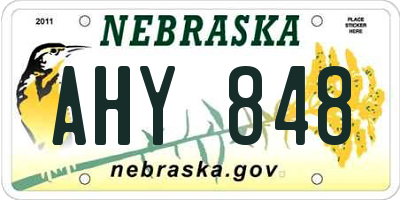 NE license plate AHY848