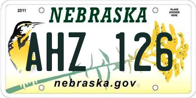 NE license plate AHZ126