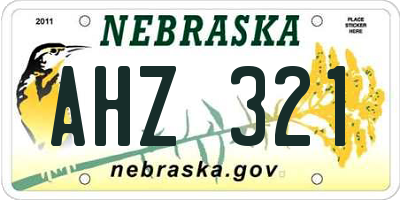 NE license plate AHZ321