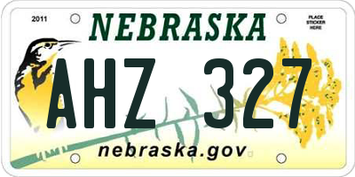 NE license plate AHZ327