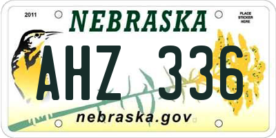 NE license plate AHZ336