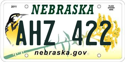 NE license plate AHZ422