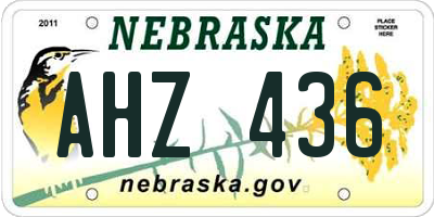 NE license plate AHZ436
