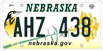 NE license plate AHZ438