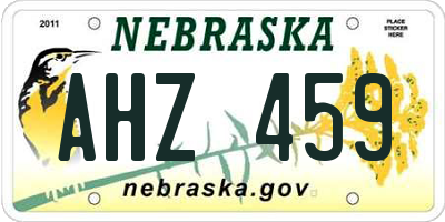 NE license plate AHZ459