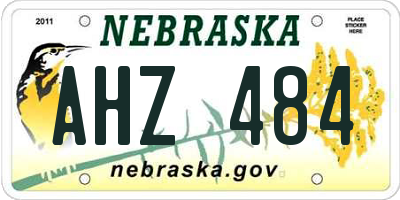 NE license plate AHZ484