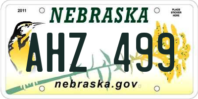 NE license plate AHZ499