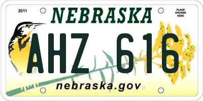 NE license plate AHZ616
