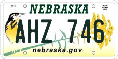 NE license plate AHZ746
