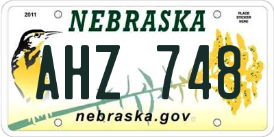 NE license plate AHZ748