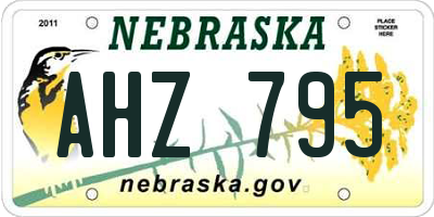 NE license plate AHZ795