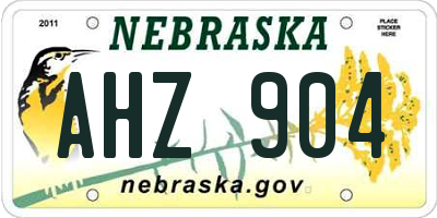 NE license plate AHZ904