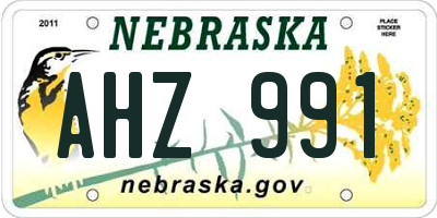 NE license plate AHZ991