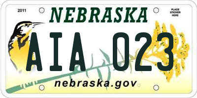 NE license plate AIA023