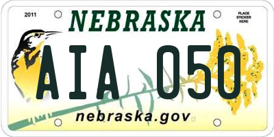NE license plate AIA050