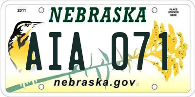 NE license plate AIA071