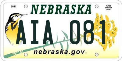 NE license plate AIA081