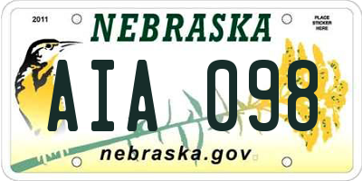 NE license plate AIA098