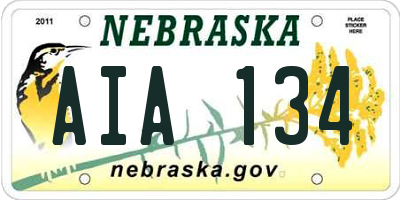 NE license plate AIA134