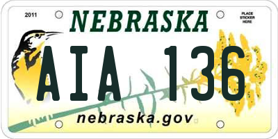 NE license plate AIA136