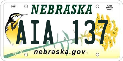 NE license plate AIA137