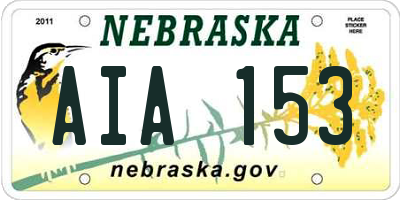 NE license plate AIA153