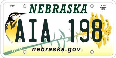 NE license plate AIA198