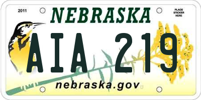 NE license plate AIA219