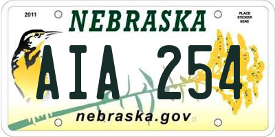 NE license plate AIA254
