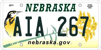 NE license plate AIA267