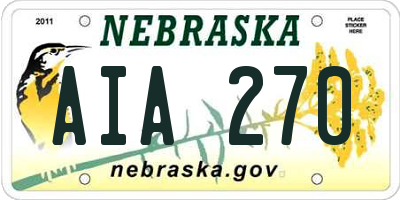 NE license plate AIA270
