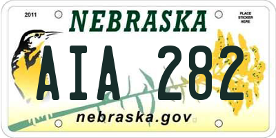 NE license plate AIA282