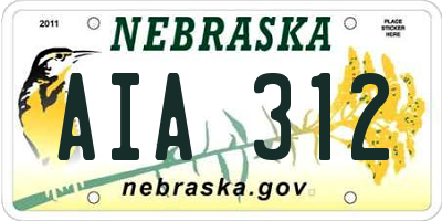 NE license plate AIA312