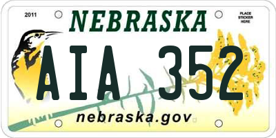 NE license plate AIA352