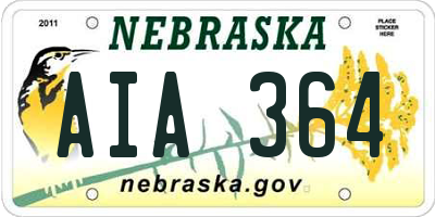 NE license plate AIA364