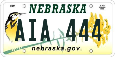 NE license plate AIA444